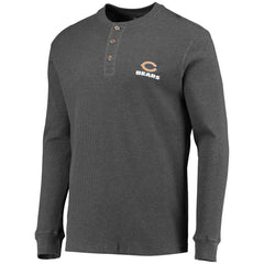 Chicago Bears Dunbrooke Logo Maverick Thermal Henley Long Sleeve T-Shirt Heathered Gray