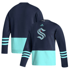 Seattle Kraken adidas Logo AEROREADY Pullover Sweater - Deep Sea Blue - NHL 4259626