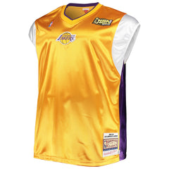 Los Angeles Lakers Hardwood Classics Big & Tall On-Court Shooting V-Neck Shirt Gold/Purple | Mitchell & Ness for sale