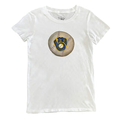 Milwaukee Brewers Tiny Turnip Women's Stitched Baseball T-Shirt - White - MLB Discount
