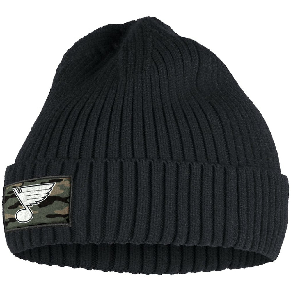 St. Louis Blues adidas Military Appreciation Cuffed Knit Hat - Black - NHL 4265746