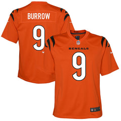 Nike Joe Burrow Cincinnati Bengals Youth Game Jersey Orange