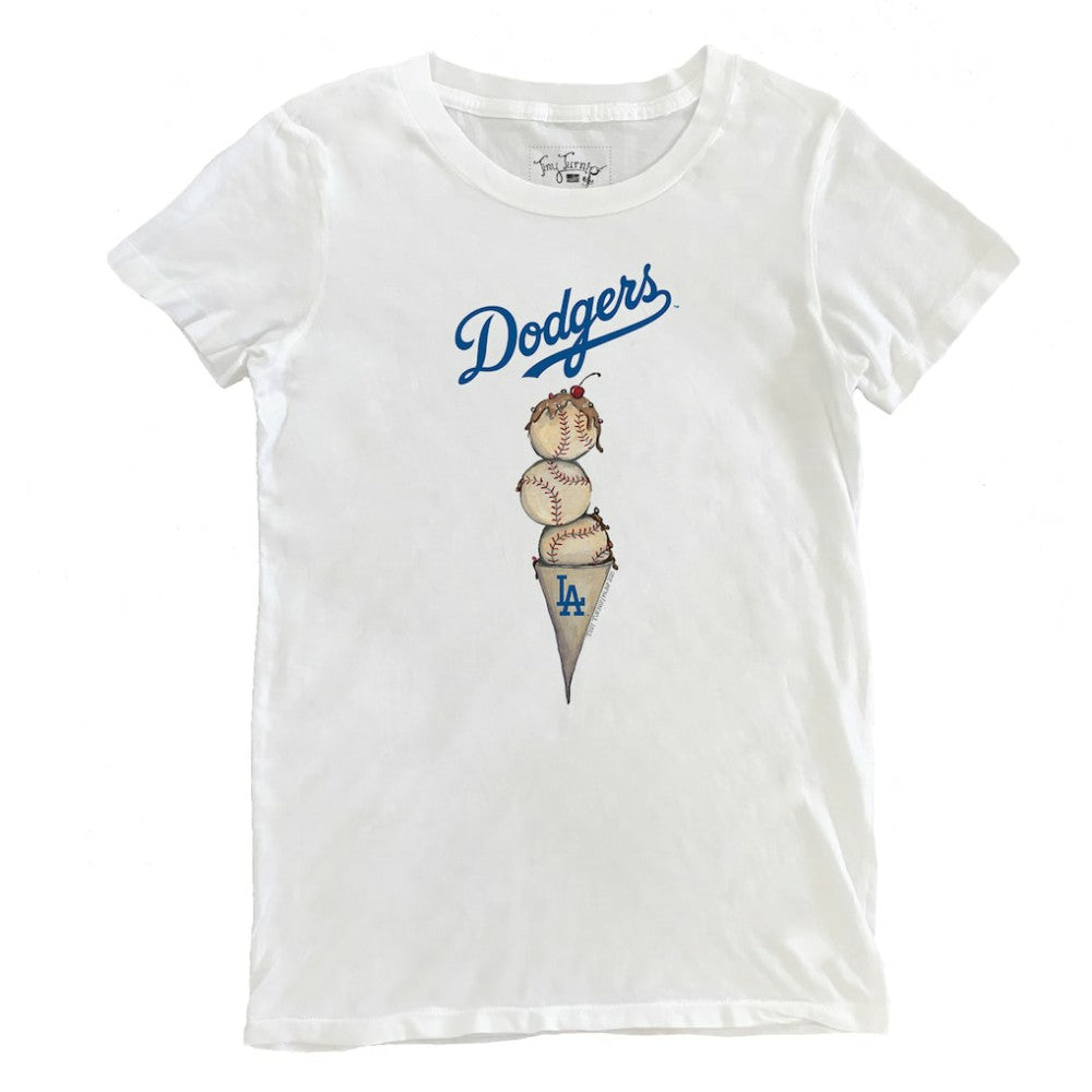 Los Angeles Dodgers Tiny Turnip Women's Triple Scoop T-Shirt - White - MLB Online