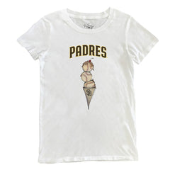 San Diego Padres Tiny Turnip Women's Triple Scoop T-Shirt - White - MLB Online