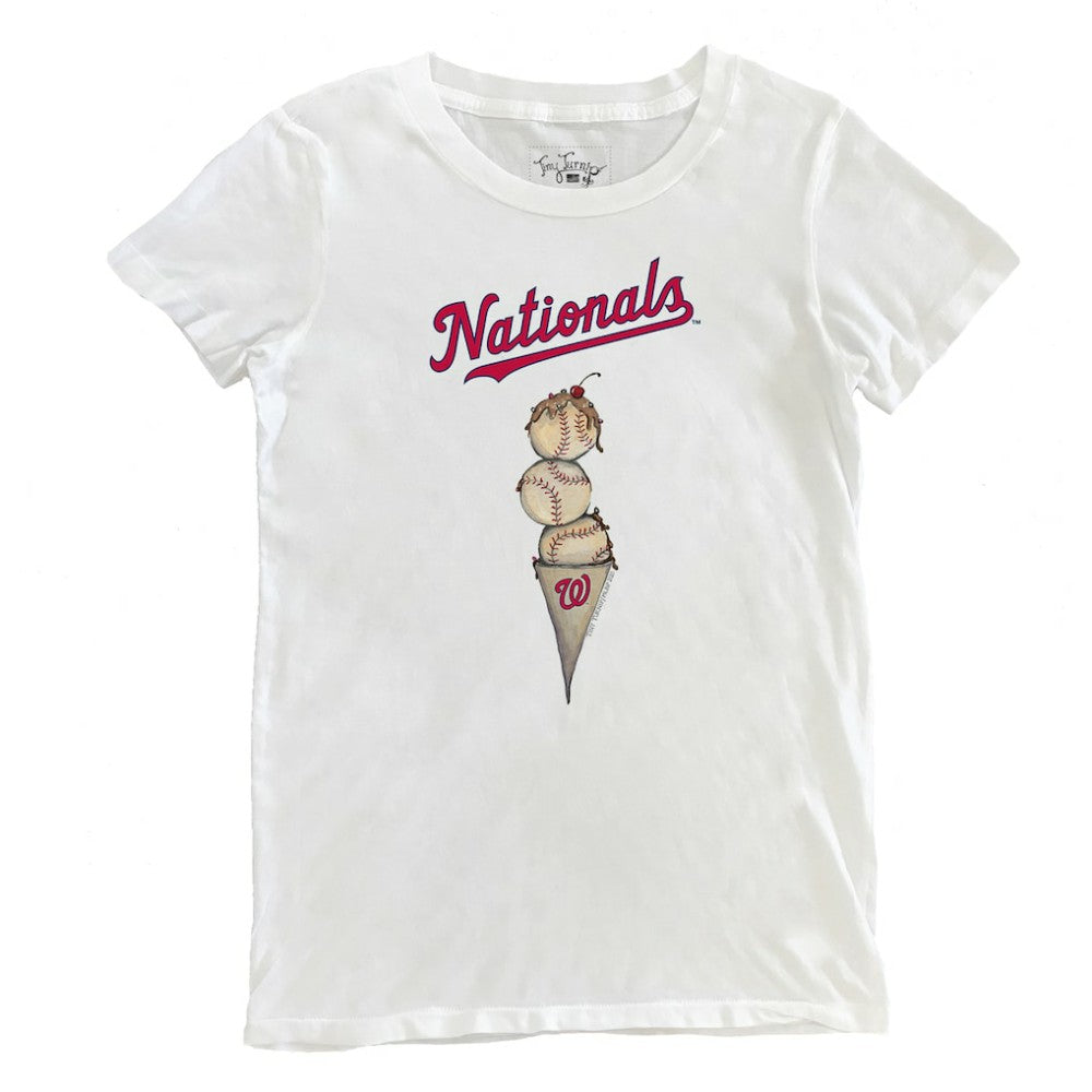 Washington Nationals Tiny Turnip Women's Triple Scoop T-Shirt - White - MLB on Sale