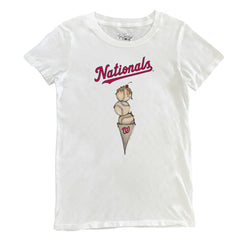 Washington Nationals Tiny Turnip Women's Triple Scoop T-Shirt - White - MLB on Sale