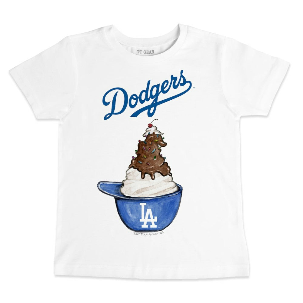 Los Angeles Dodgers Tiny Turnip Youth Sundae Helmet T-Shirt - White - MLB Discount