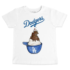 Los Angeles Dodgers Tiny Turnip Youth Sundae Helmet T-Shirt - White - MLB Discount