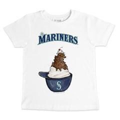 Seattle Mariners Tiny Turnip Youth Sundae Helmet T-Shirt - White - MLB Discount