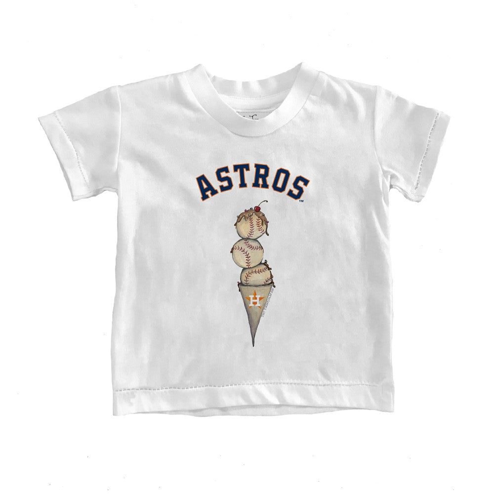 Houston Astros Tiny Turnip Youth Triple Scoop T-Shirt - White - MLB Discount