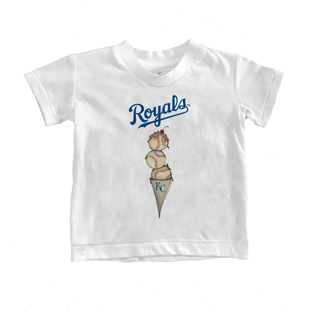 Kansas City Royals Tiny Turnip Youth Triple Scoop T-Shirt - White - MLB Lifestyle