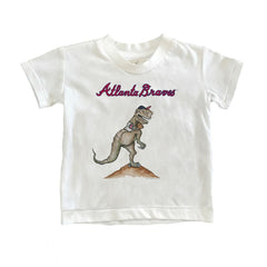 Atlanta Braves Tiny Turnip Youth TT Rex T-Shirt - White - MLB on Sale