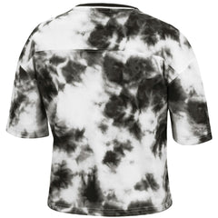 Toronto Raptors Women's Hardwood Classics Tie-Dye Cropped T-Shirt Black/White | Mitchell & Ness US