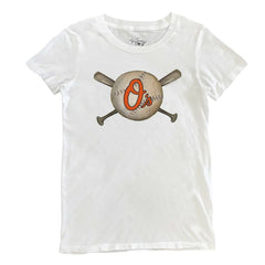 Baltimore Orioles Tiny Turnip Women's Baseball Crossbats T-Shirt - White - MLB Lifestyle