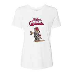 St. Louis Cardinals Tiny Turnip Women's Kate the Catcher T-Shirt - White - MLB Online