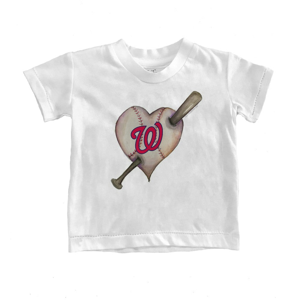 Washington Nationals Tiny Turnip Youth Heart Bat T-Shirt - White - MLB on Sale
