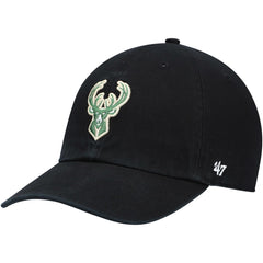 Milwaukee Bucks '47 Core Logo Clean Up Adjustable Hat Black | 47 brand outlet