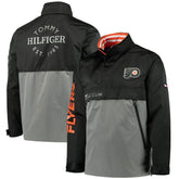 Philadelphia Flyers Tommy Hilfiger Anorak Quarter-Zip Hoodie Jacket - Black/Gray - NHL 4271043
