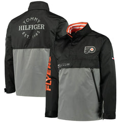 Philadelphia Flyers Tommy Hilfiger Anorak Quarter-Zip Hoodie Jacket - Black/Gray - NHL 4271043