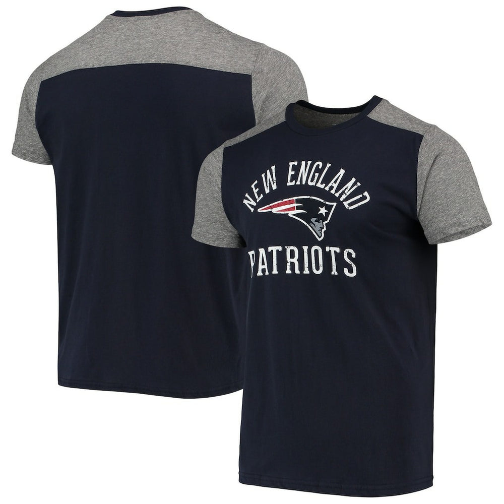 New England Patriots Majestic Threads Field Goal Slub T-Shirt Navy/Gray
