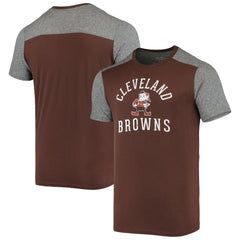 Cleveland Browns Majestic Threads Brownie The Elf Gridiron Classics Field Goal Slub T-Shirt Brown/Heathered Gray