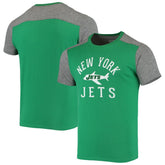 New York Jets Majestic Threads Gridiron Classics Field Goal Slub T-Shirt Kelly Green/Heathered Gray