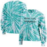 Seattle Kraken WEAR by Erin Andrews Women's Tie-Dye Long Sleeve T-Shirt - Light Blue - NHL 4272649