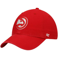 Atlanta Hawks '47 Core Logo Clean Up Adjustable Hat Red | 47 brand Lifestyle