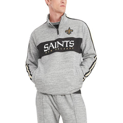 New Orleans Saints Tommy Hilfiger Mario Quarter-Zip Jacket Heathered Gray