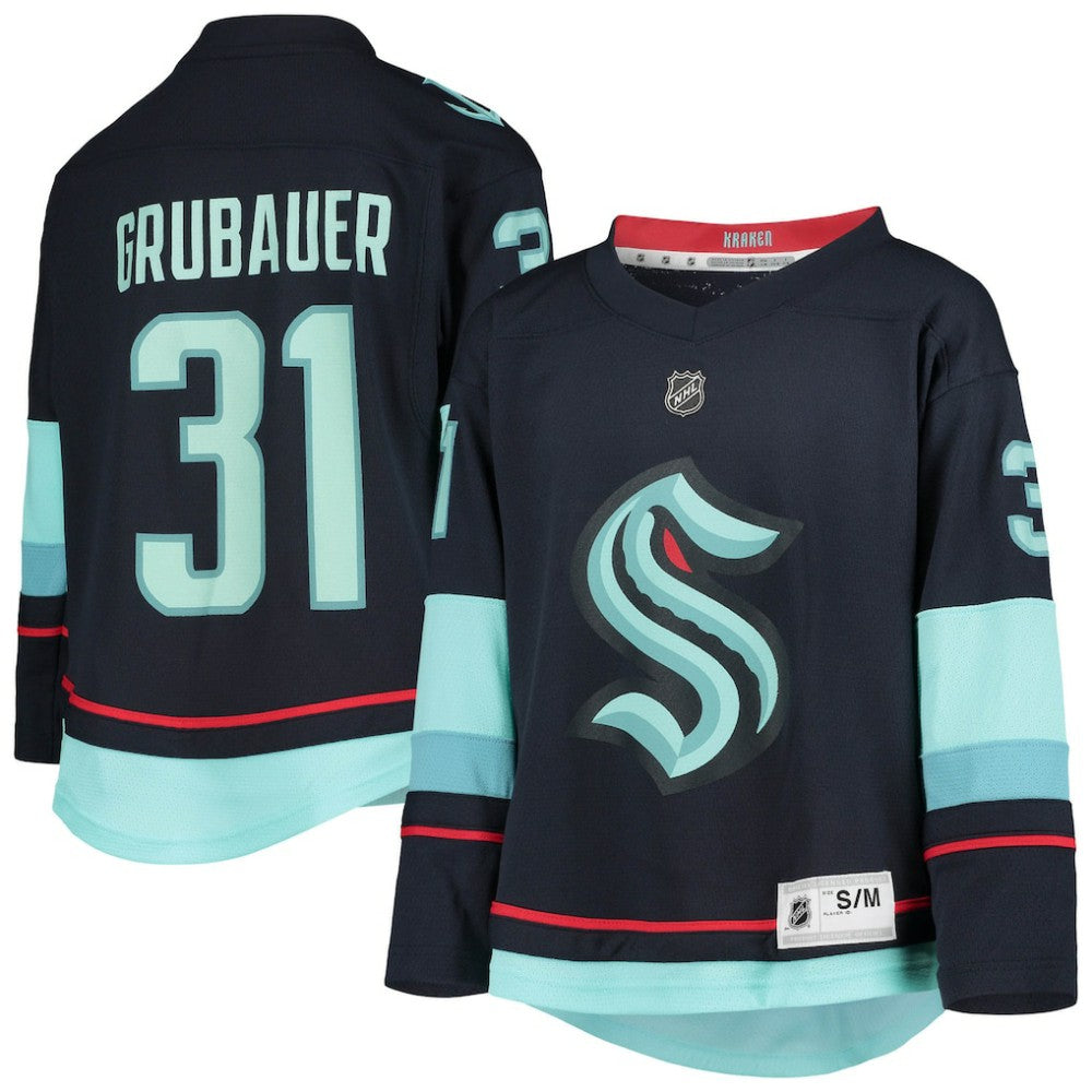 Philipp Grubauer Seattle Kraken Youth Home Replica Player Jersey - Deep Sea Blue - NHL 4278183