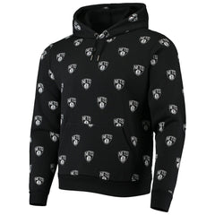 Brooklyn Nets The Wild Collective Unisex Allover Logo Pullover Hoodie Black