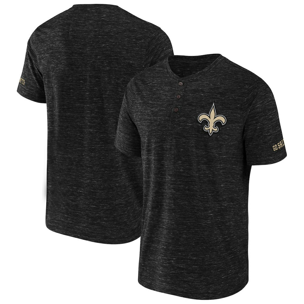 Fanatics New Orleans Saints NFL x Darius Rucker Collection Slub Henley T-Shirt Black