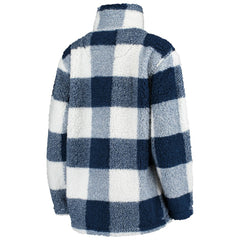 Seattle Kraken G-III 4Her by Carl Banks Women's Plaid Sherpa Quarter-Zip Jacket - Deep Sea Blue/White - NHL 4288009