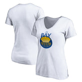 Golden State Warriors Women's The Bay Logo V-Neck T-Shirt White