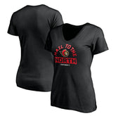 Ottawa Senators Women's Hail to the North V-Neck T-Shirt - Black - NHL 4292593