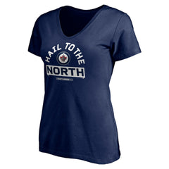 Winnipeg Jets Women's Hail to the North V-Neck T-Shirt - Navy - NHL 4292599