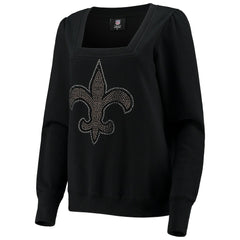 New Orleans Saints Cuce Women's Winners Square Neck Pullover Sweatshirt Black