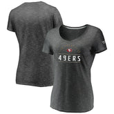 Fanatics San Francisco 49ers Women's League Leader Space Dye V-Neck T-Shirt Charcoal