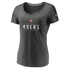 Fanatics San Francisco 49ers Women's League Leader Space Dye V-Neck T-Shirt Charcoal