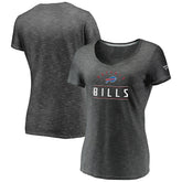 Fanatics Buffalo Bills Women's League Leader Space Dye V-Neck T-Shirt Charcoal