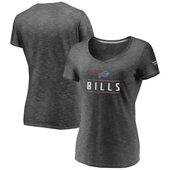 Fanatics Buffalo Bills Women's League Leader Space Dye V-Neck T-Shirt Charcoal