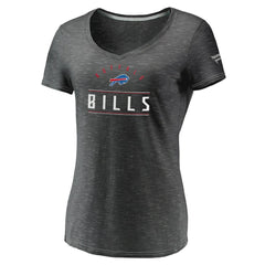 Fanatics Buffalo Bills Women's League Leader Space Dye V-Neck T-Shirt Charcoal