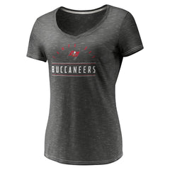 Fanatics Tampa Bay Buccaneers Women's League Leader Space Dye V-Neck T-Shirt Charcoal