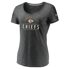 Fanatics Kansas City Chiefs Women's League Leader Space Dye V-Neck T-Shirt Charcoal