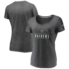 Fanatics Las Vegas Raiders Women's League Leader Space Dye V-Neck T-Shirt Charcoal
