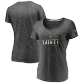 Fanatics New Orleans Saints Women's League Leader Space Dye V-Neck T-Shirt Charcoal