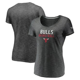 Chicago Bulls Women's Double-Fade Space-Dye V-Neck T-Shirt for sale Charcoal | Fanatics Lifestyle