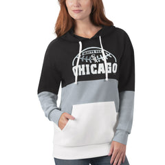 Chicago White Sox G-III Sports by Carl Banks Women's Block and Tackle Colorblock Pullover Hoodie - Black/Gray - MLB Online