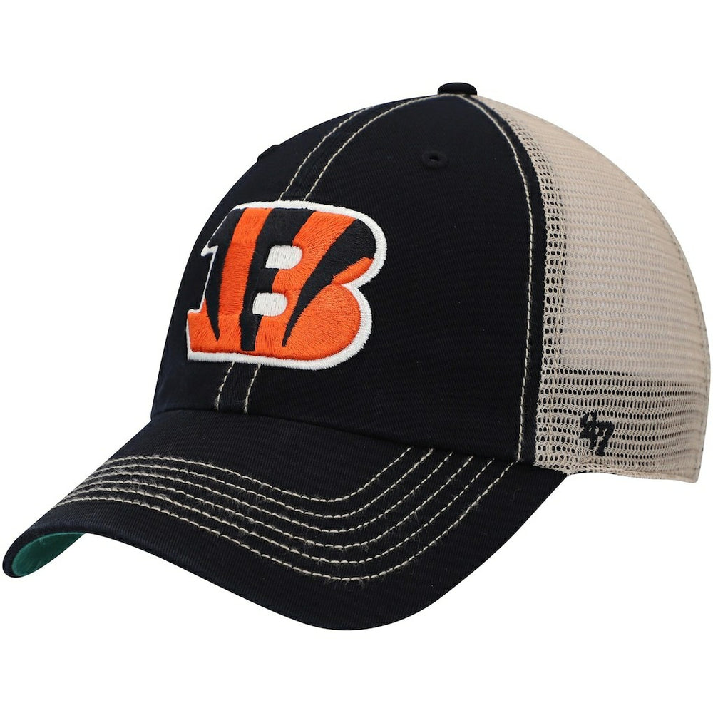 47 brand Cincinnati Bengals '47 Trawler Trucker Clean Up Snapback Hat Black/Natural