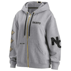 New Orleans Saints WEAR by Erin Andrews Women's Full-Zip Hoodie Gray